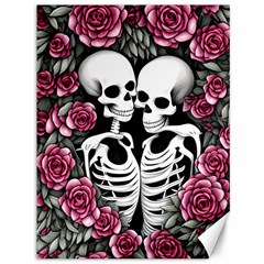 Black And White Rose Sugar Skull Canvas 36  X 48  by GardenOfOphir