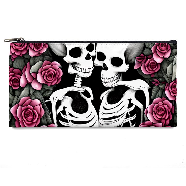 black and white rose sugar skull Pencil Case