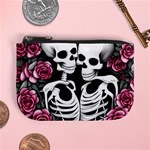 black and white rose sugar skull Mini Coin Purse Front