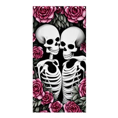 Black And White Rose Sugar Skull Shower Curtain 36  X 72  (stall)  by GardenOfOphir