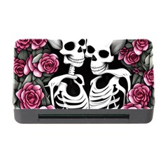 Black And White Rose Sugar Skull Memory Card Reader With Cf by GardenOfOphir