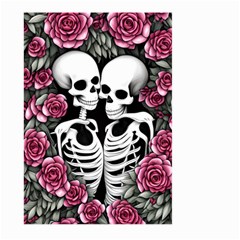 Black And White Rose Sugar Skull Large Garden Flag (two Sides) by GardenOfOphir