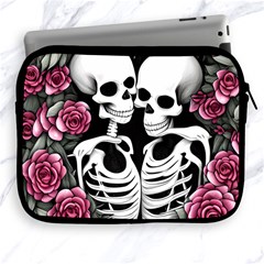 Black And White Rose Sugar Skull Apple Ipad 2/3/4 Zipper Cases by GardenOfOphir