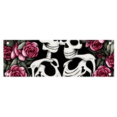 Black And White Rose Sugar Skull Banner And Sign 6  X 2  by GardenOfOphir