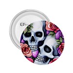 Floral Skeletons 2.25  Buttons Front