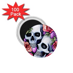 Floral Skeletons 1 75  Magnets (100 Pack)  by GardenOfOphir