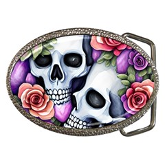 Floral Skeletons Belt Buckles by GardenOfOphir