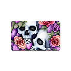 Floral Skeletons Magnet (name Card) by GardenOfOphir