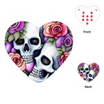 Floral Skeletons Playing Cards Single Design (Heart) Front