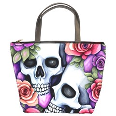 Floral Skeletons Bucket Bag by GardenOfOphir