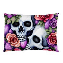 Floral Skeletons Pillow Case by GardenOfOphir