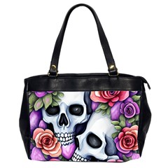 Floral Skeletons Oversize Office Handbag (2 Sides) by GardenOfOphir