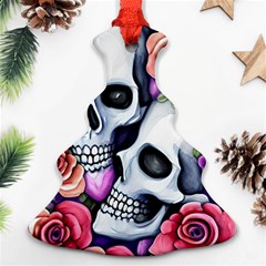 Floral Skeletons Christmas Tree Ornament (two Sides) by GardenOfOphir