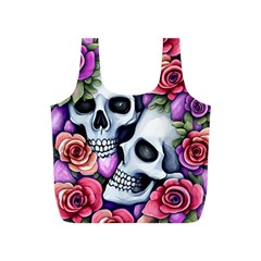 Floral Skeletons Full Print Recycle Bag (s) by GardenOfOphir