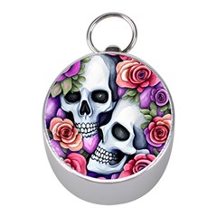 Floral Skeletons Mini Silver Compasses by GardenOfOphir