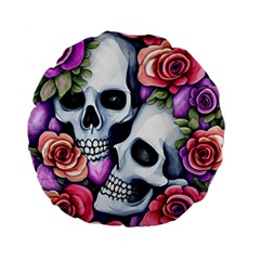 Floral Skeletons Standard 15  Premium Flano Round Cushions by GardenOfOphir