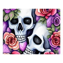 Floral Skeletons Premium Plush Fleece Blanket (large) by GardenOfOphir