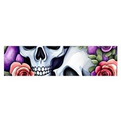 Floral Skeletons Oblong Satin Scarf (16  X 60 ) by GardenOfOphir