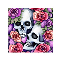 Floral Skeletons Square Satin Scarf (30  X 30 ) by GardenOfOphir