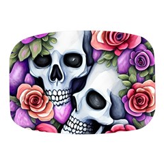 Floral Skeletons Mini Square Pill Box by GardenOfOphir