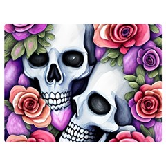 Floral Skeletons Premium Plush Fleece Blanket (extra Small) by GardenOfOphir