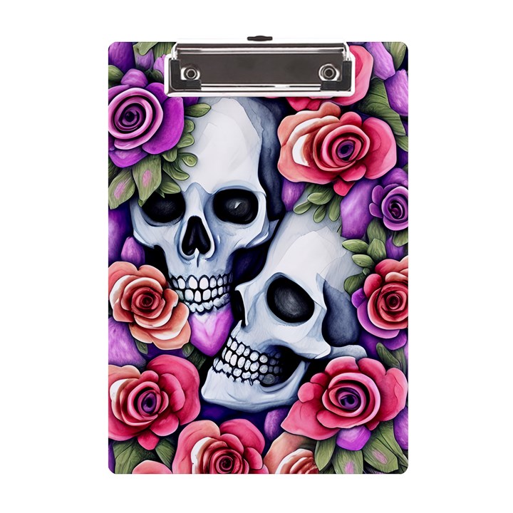 Floral Skeletons A5 Acrylic Clipboard