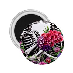 Gothic Floral Skeletons 2 25  Magnets by GardenOfOphir