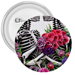 Gothic Floral Skeletons 3  Buttons by GardenOfOphir