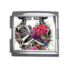 Gothic Floral Skeletons Mega Link Italian Charm (18mm) by GardenOfOphir