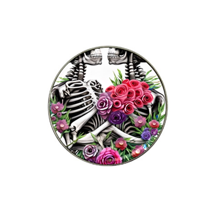 Gothic Floral Skeletons Hat Clip Ball Marker