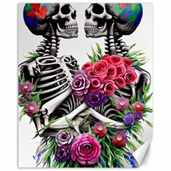 Gothic Floral Skeletons Canvas 16  X 20  by GardenOfOphir