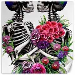 Gothic Floral Skeletons Canvas 20  X 20  by GardenOfOphir