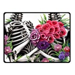 Gothic Floral Skeletons One Side Fleece Blanket (Small) 50 x40  Blanket Front