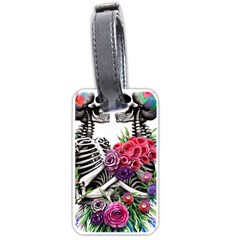 Gothic Floral Skeletons Luggage Tag (one Side) by GardenOfOphir