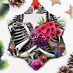 Gothic Floral Skeletons Ornament (snowflake) by GardenOfOphir