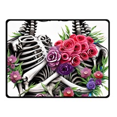 Gothic Floral Skeletons Fleece Blanket (small) by GardenOfOphir