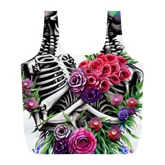 Gothic Floral Skeletons Full Print Recycle Bag (l) by GardenOfOphir