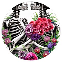 Gothic Floral Skeletons Round Trivet by GardenOfOphir