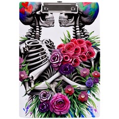 Gothic Floral Skeletons A4 Acrylic Clipboard by GardenOfOphir