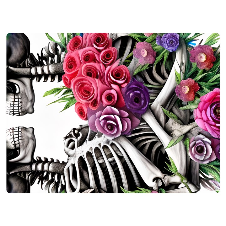 Gothic Floral Skeletons Premium Plush Fleece Blanket (Extra Small)