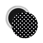 Black And White Polka Dots 2.25  Magnets Front