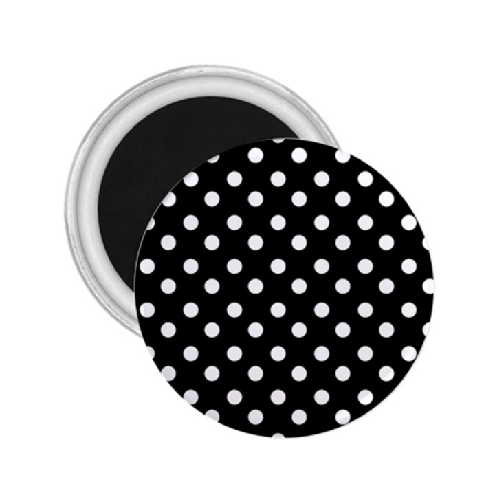 Black And White Polka Dots 2.25  Magnets