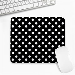 Black And White Polka Dots Large Mousepad by GardenOfOphir