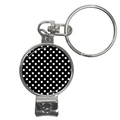 Black And White Polka Dots Nail Clippers Key Chain