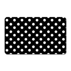 Black And White Polka Dots Magnet (rectangular) by GardenOfOphir