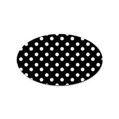 Black And White Polka Dots Sticker Oval (100 Pack) by GardenOfOphir