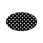 Black And White Polka Dots Sticker Oval (100 pack) Front