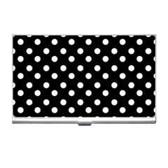 Black And White Polka Dots Business Card Holder by GardenOfOphir