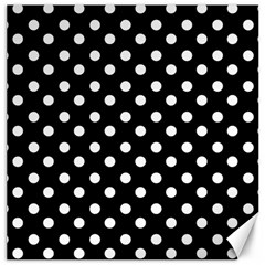 Black And White Polka Dots Canvas 16  X 16  by GardenOfOphir