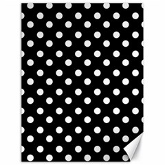 Black And White Polka Dots Canvas 18  X 24  by GardenOfOphir